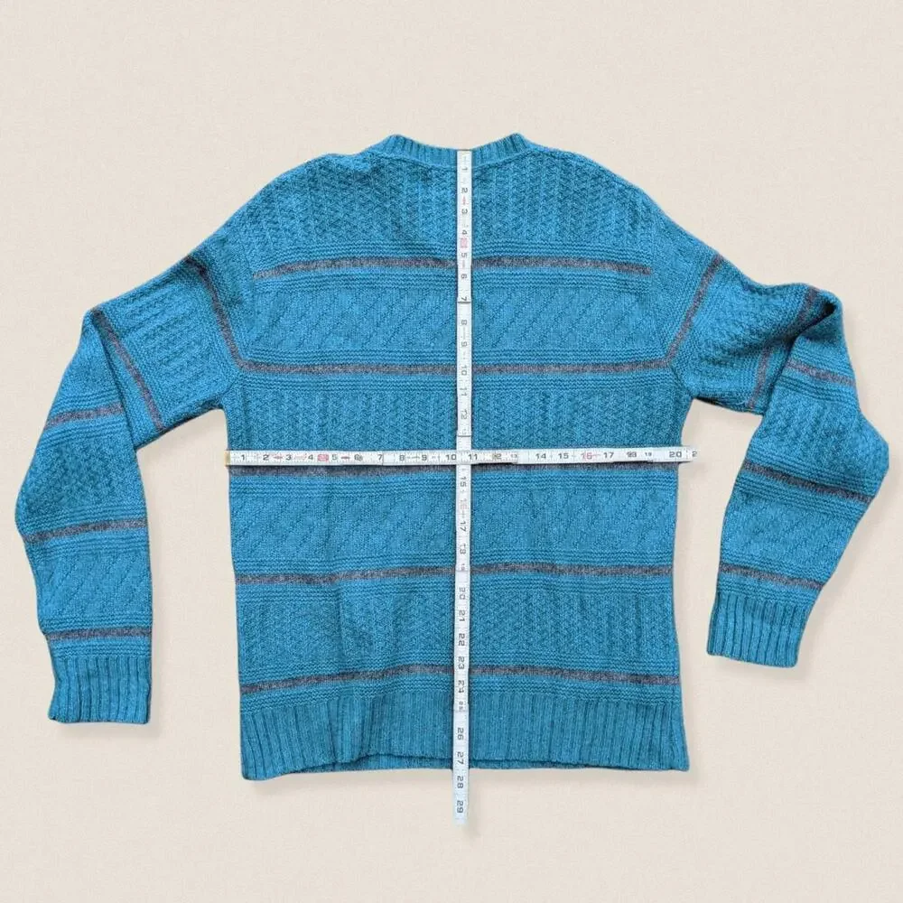 Vintage Sweater Large Wool blend Stripes crew neck jumper North Harbour - Picture 3 of 4